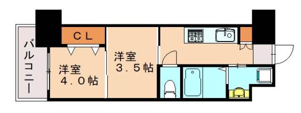 渡辺通駅 徒歩9分 3階の物件間取画像